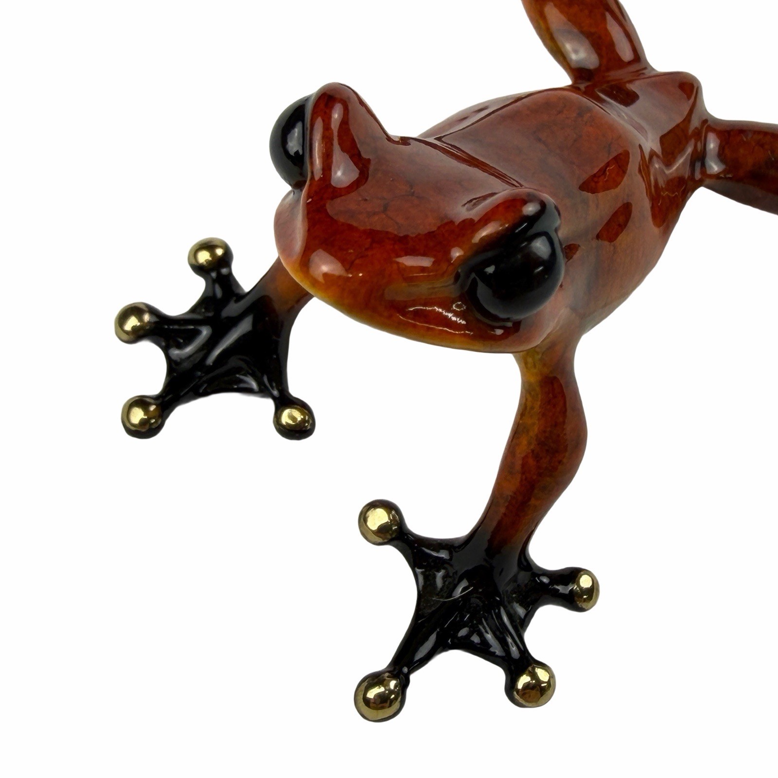 Sunset Frogman Mini Bronze Sculpture by Tim Cotterill 3.75” Frog Red