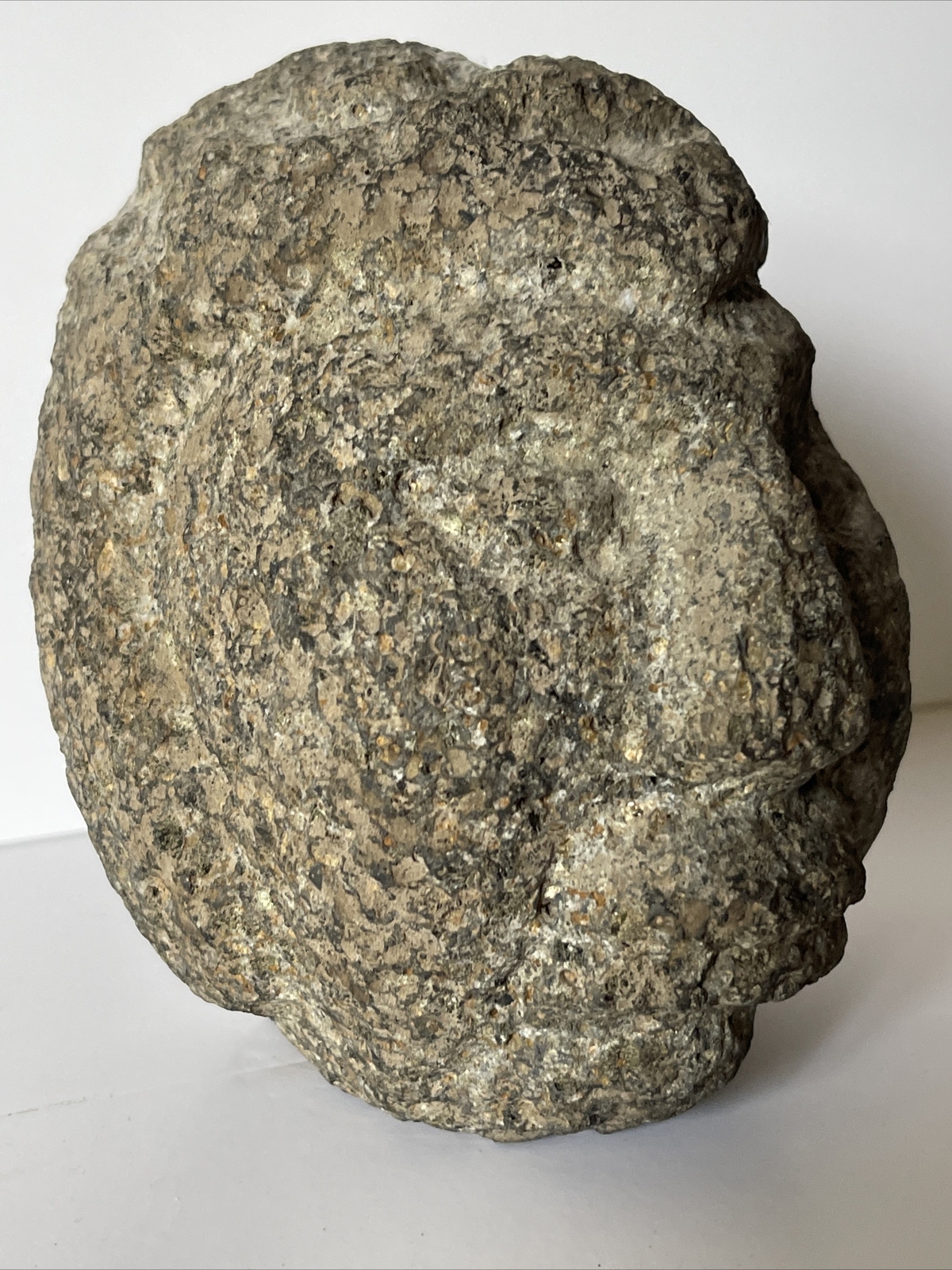 Antique Olmec Sculpture Stone Icon Volcanic 900BC To 300AD Pre-Colombian Helmet