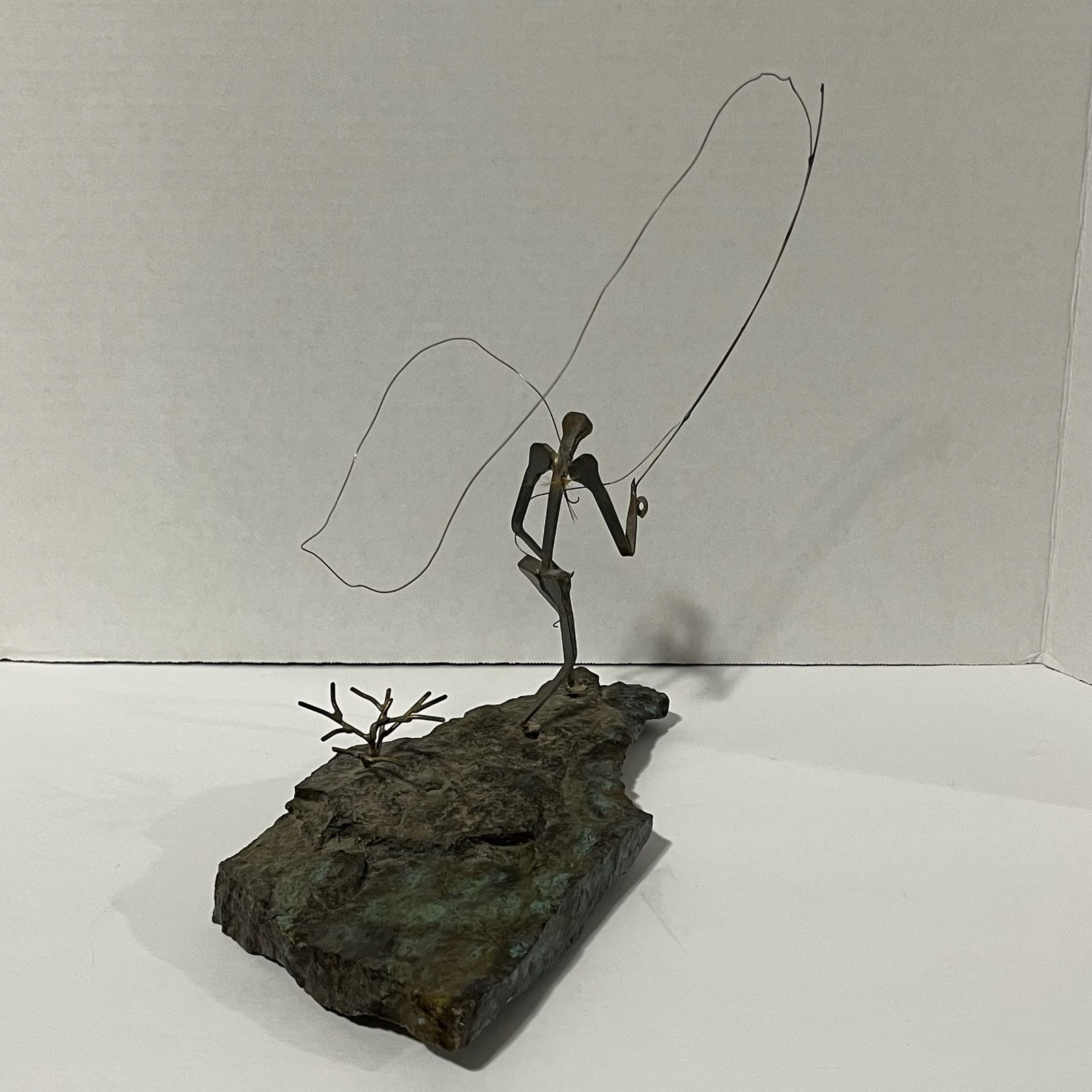 Patrick McGuire Brutalist Metal Wire Fly Fishing Sculpture