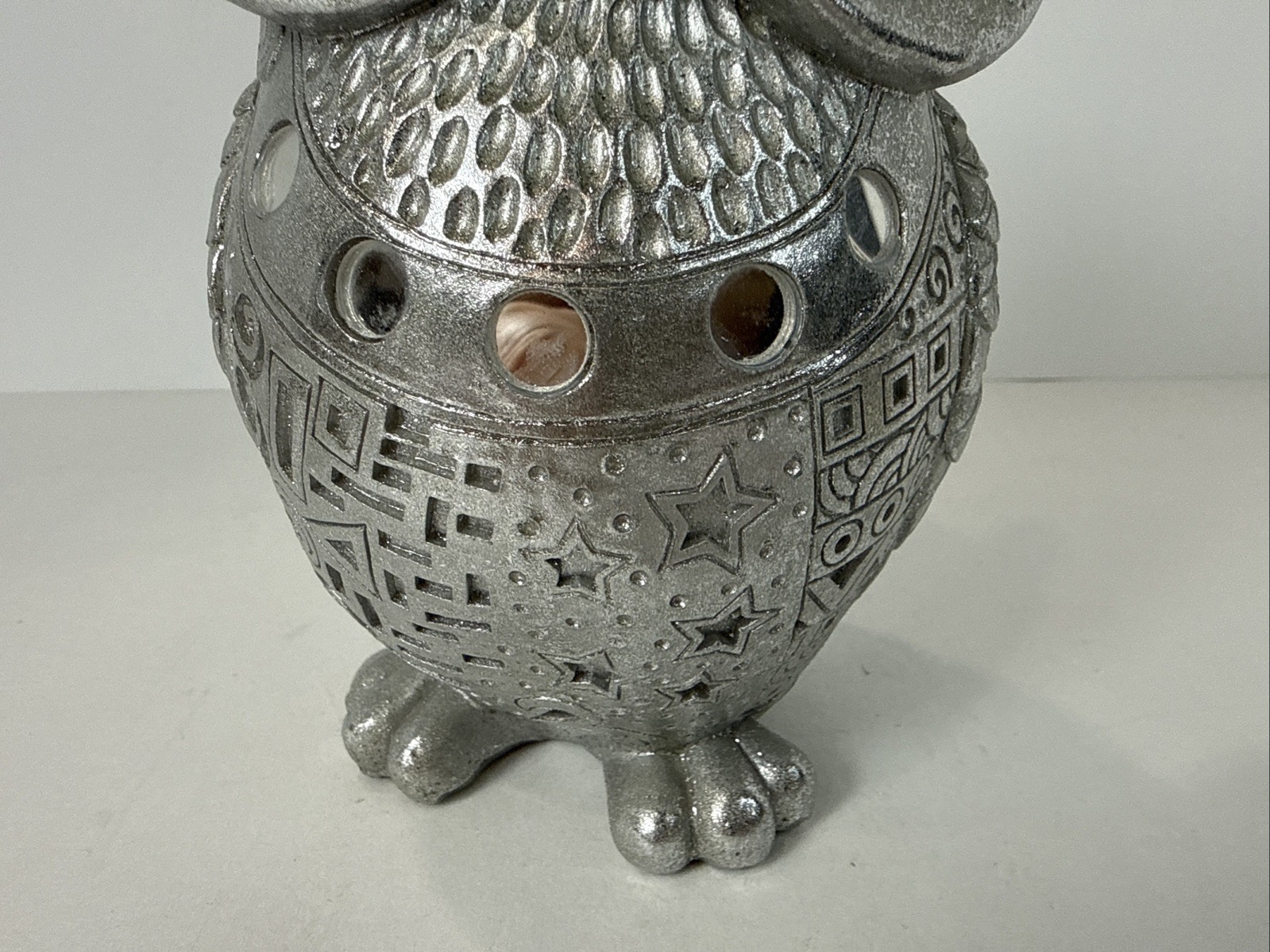 Beautiful Silver Colored Reason OWL Geometrical Design Hazel Eyes Mirrored Circl