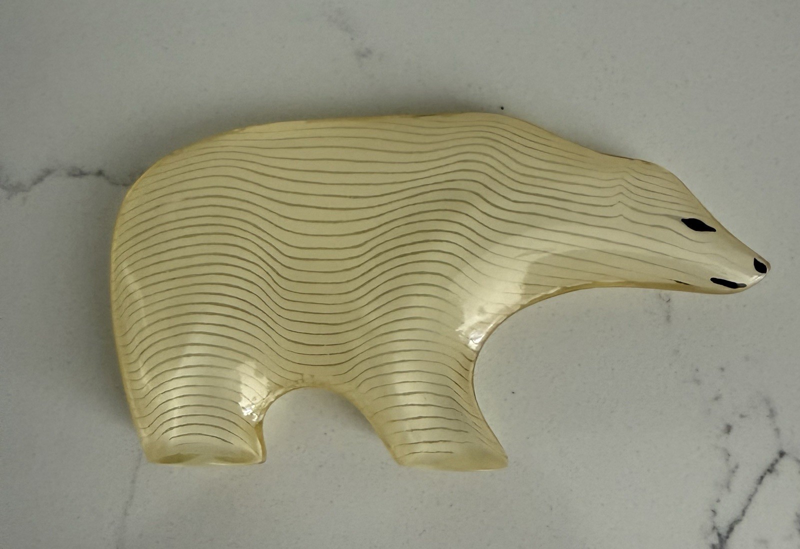 Vintage Abraham Palatnik Lucite Polar Bear Sculpture Op Art Acrylic 1970s MCM