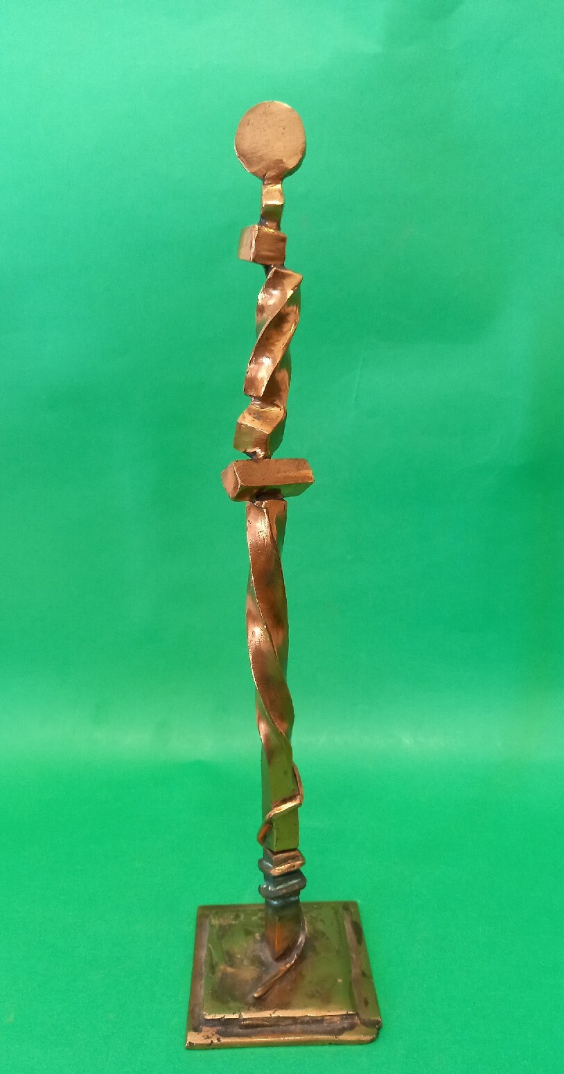 Vincenzo Ferrari, L&rsquo;ombra Della Sera, bronze, 1990, h cm 35.5, w 8.5×8.5 cm.
