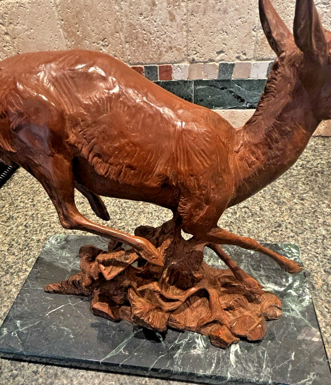 Vince Valdez Wyoming 1996 Antelope American Pronghorn Bronze Sculpture 3/50