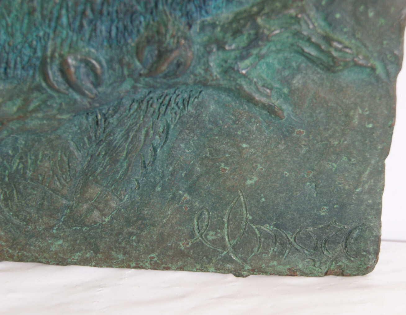 Owl Cast Bronze Relief Sculpture Artist Signed Elmore Size 10&Prime;X8&Prime; Bas Plaque Art