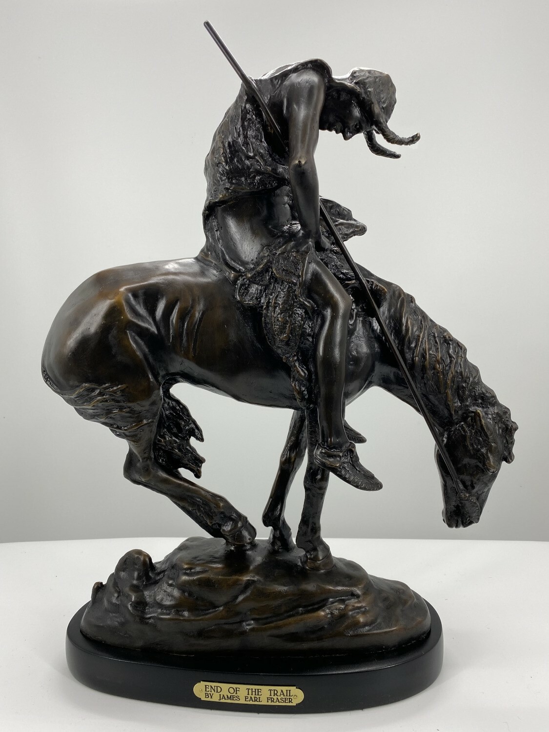 James Earle Fraser « End of the Trail » Bronze Sculpture, 9&Prime;Hx8.5&Prime;Lx3.25&Prime;W, 8Lb
