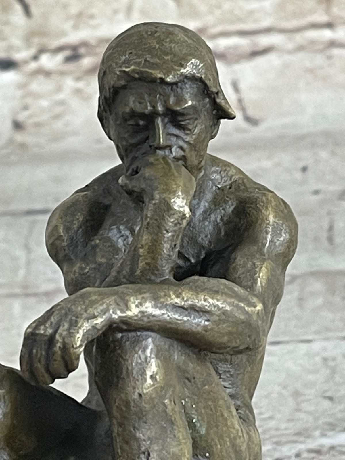 Hot Cast Bronze Realism Art Noveau Sculpture The Thinker Thinking Man Artwork