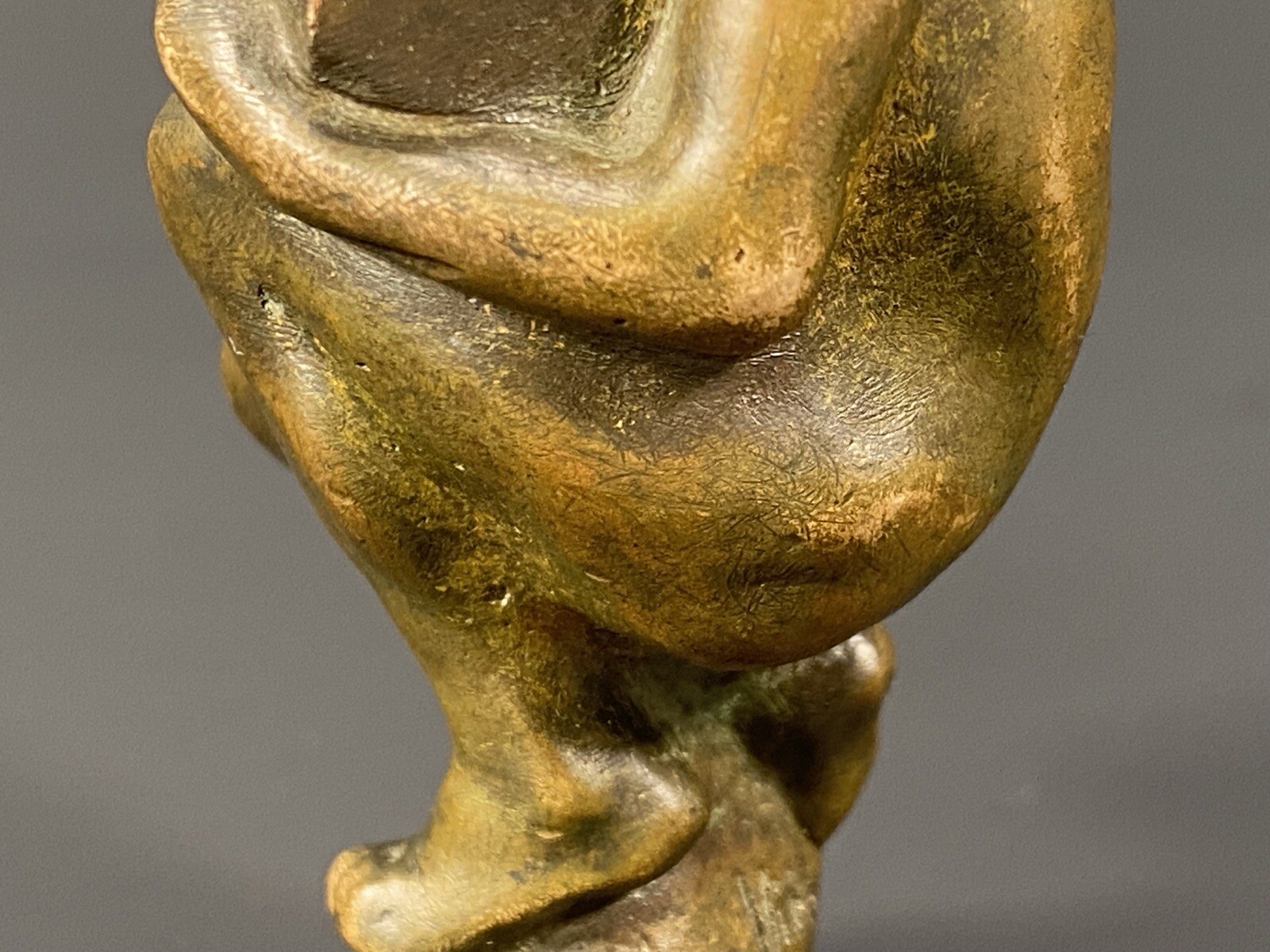 Rare Early Bronze Crouching Woman signed R (Raymond) Duchamp-Villon ca. 1900