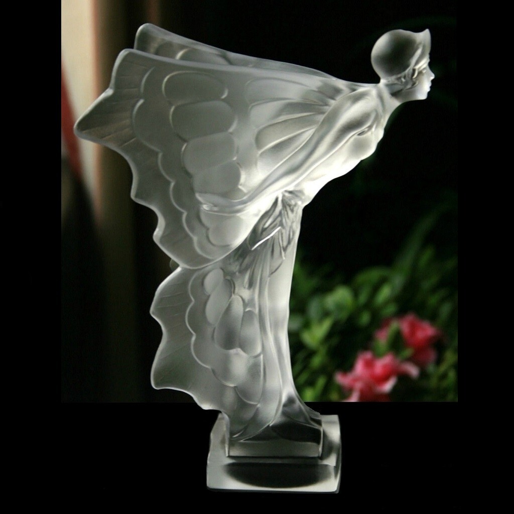 Art Deco Hood Ornament &lsquo; Flying Lady &lsquo; Glass Sculpture 1930&rsquo; H.Hoffmann