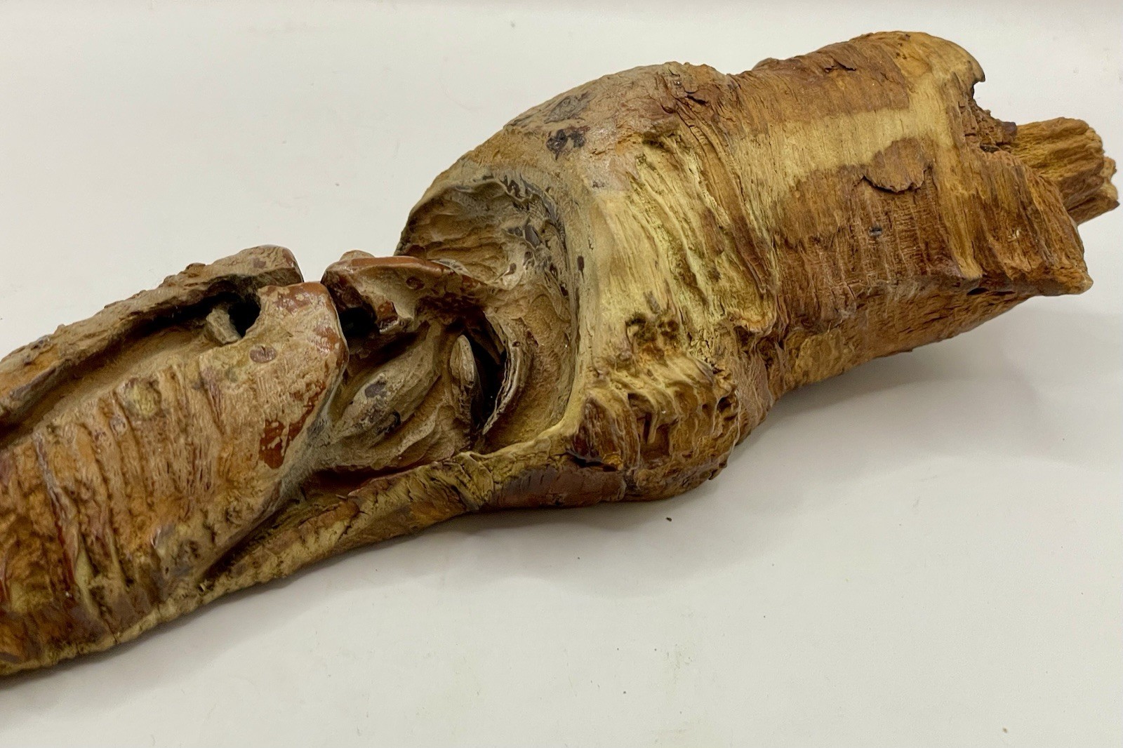 Vintage ‘83 Burl Wood Carving Sculpture Old Man-of-the-Woods signed POKEY 10” US