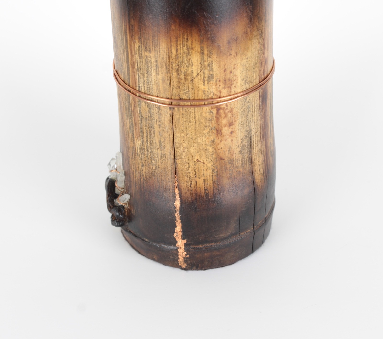 Handcrafted Quartz Crystals « From the Crystal Forest » Bamboo Sculptural Vessel