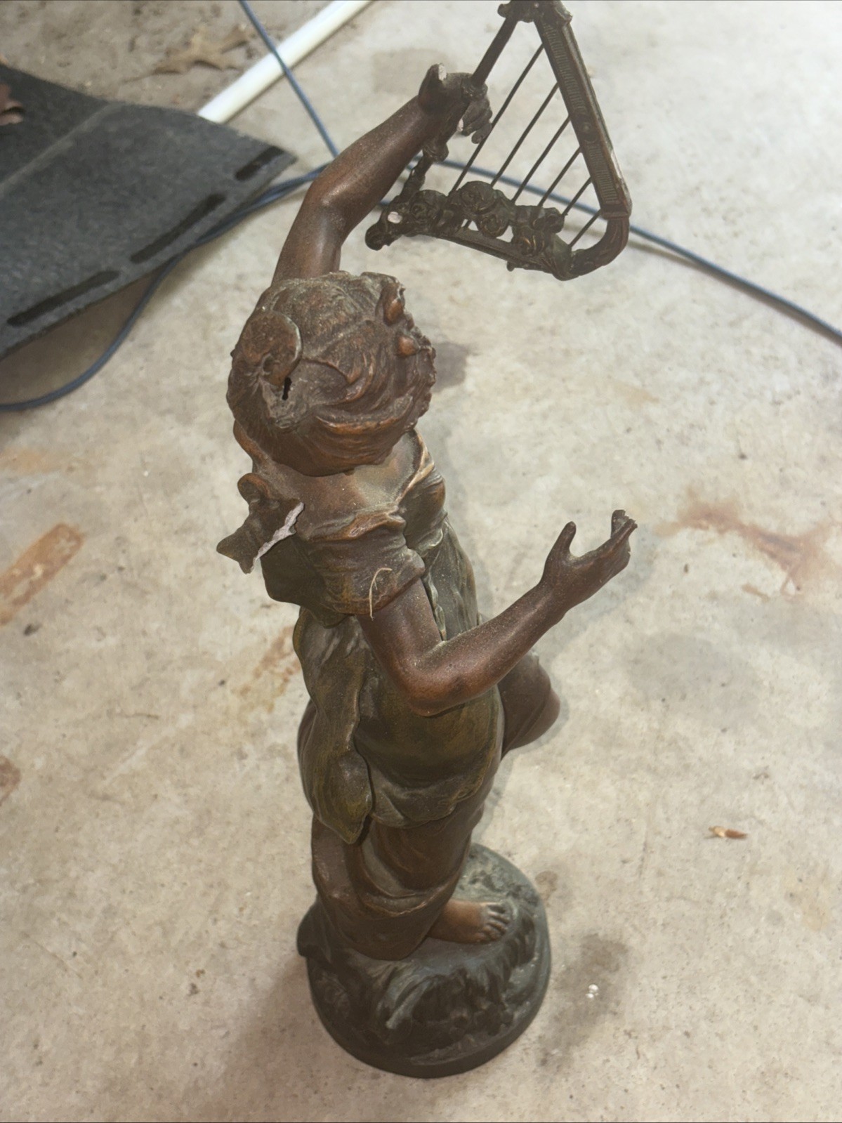 Antique Art Nouveau « Charmeuse » Spelter Statue – Moreau Style – 18