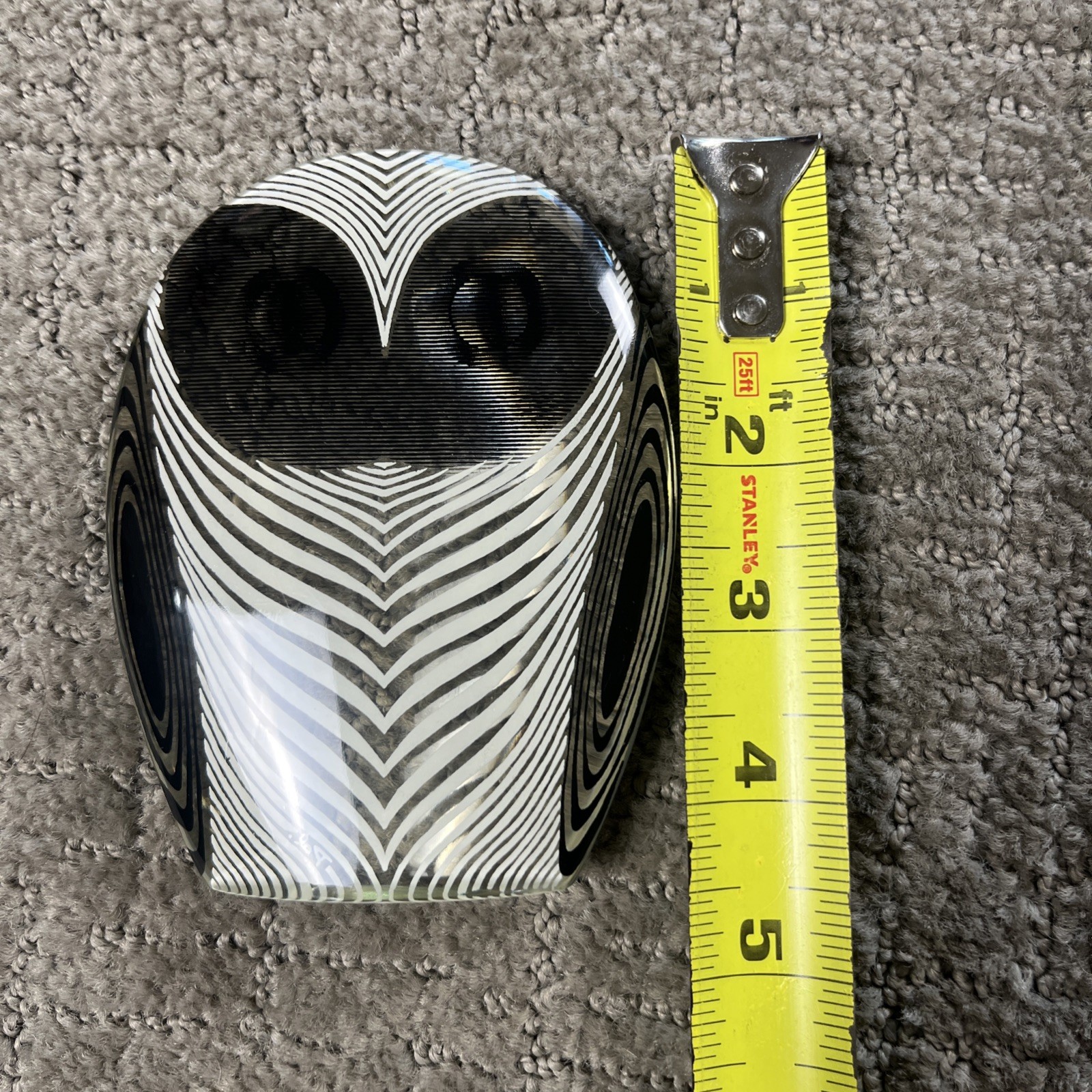 MCM Abraham Palatnik Lucite Owl Op Art Black White Made in Brazil