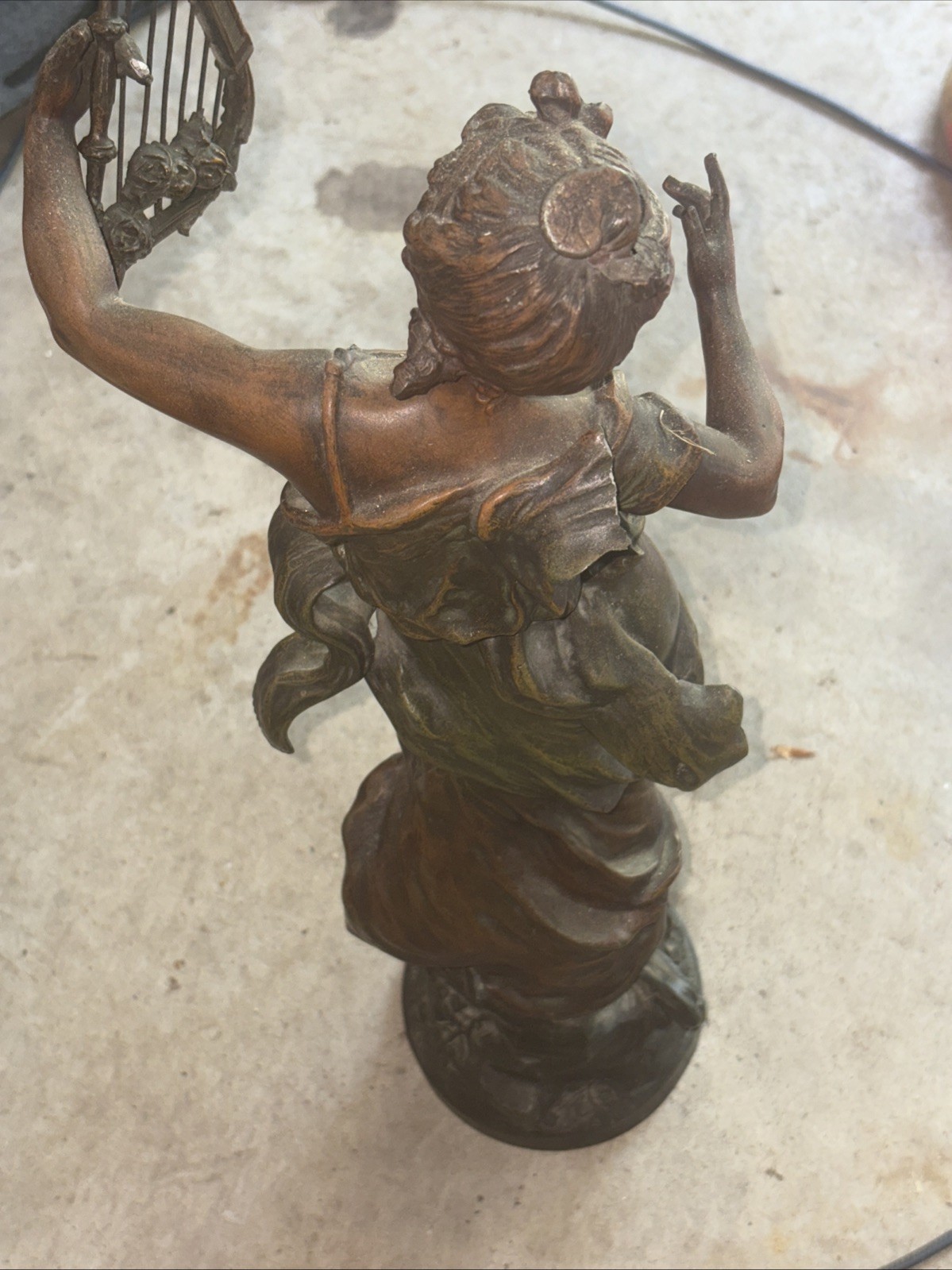 Antique Art Nouveau « Charmeuse » Spelter Statue – Moreau Style – 18