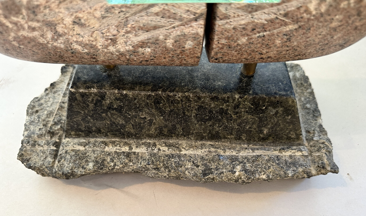 1996 Granite Stone & Glass Sculpture Abstract Art by John Lombardi (20th C)