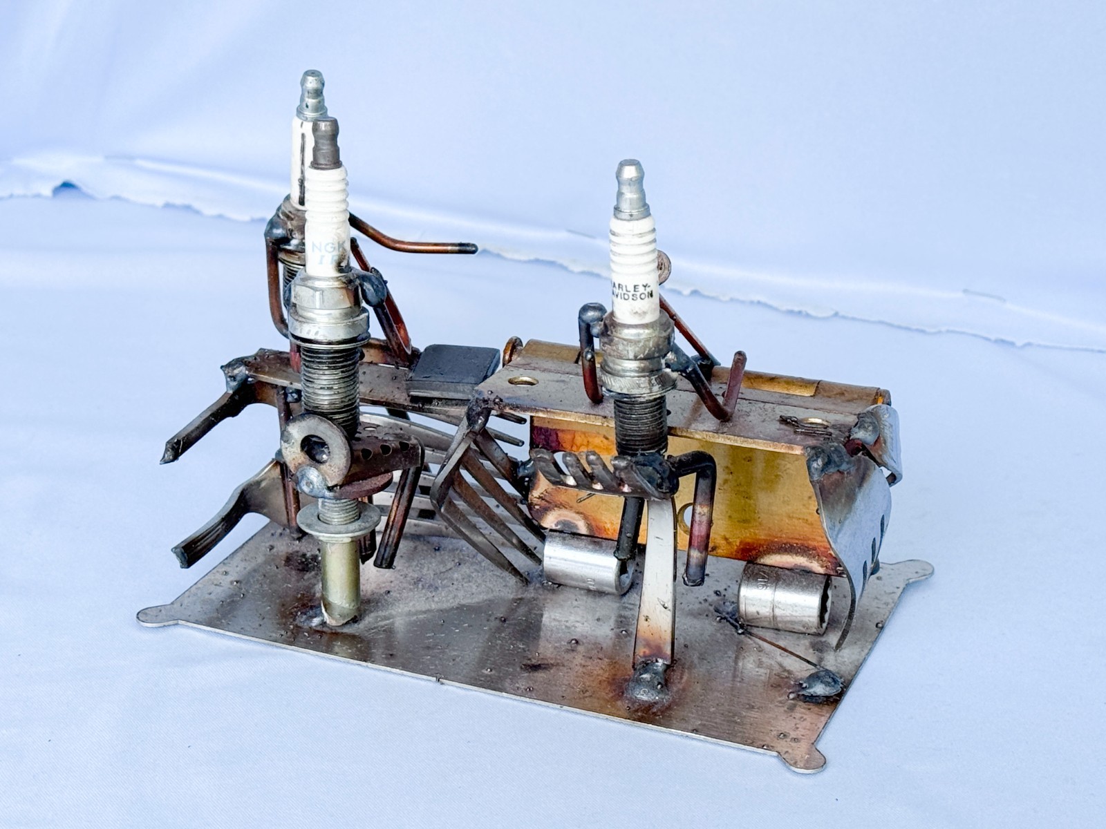 Handmade Metal Art Sculpture of Attorney, Judge and Witness