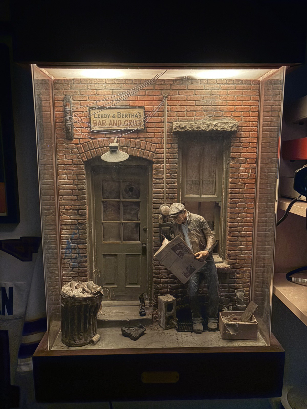 Michael Garman 1970&rsquo;s Cityscapes Street Scenes Sculpture Lighted, Mornin&rsquo; Line