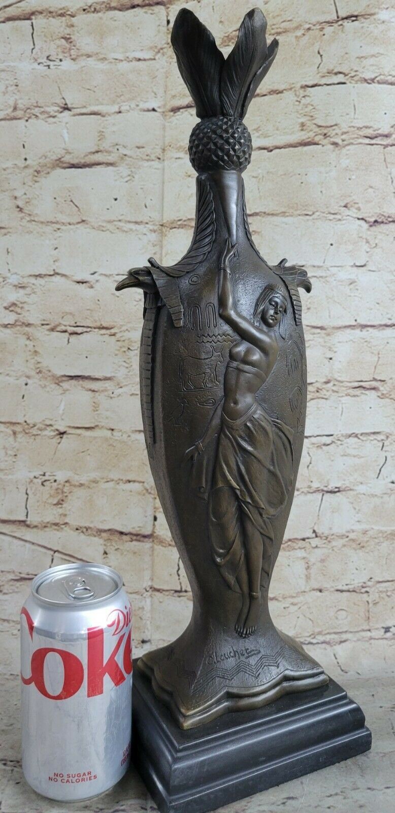 L@@K Stunning Vintage Bronze Art Nouveau/Deco Whimsical Lady Vase Sculpture Sale