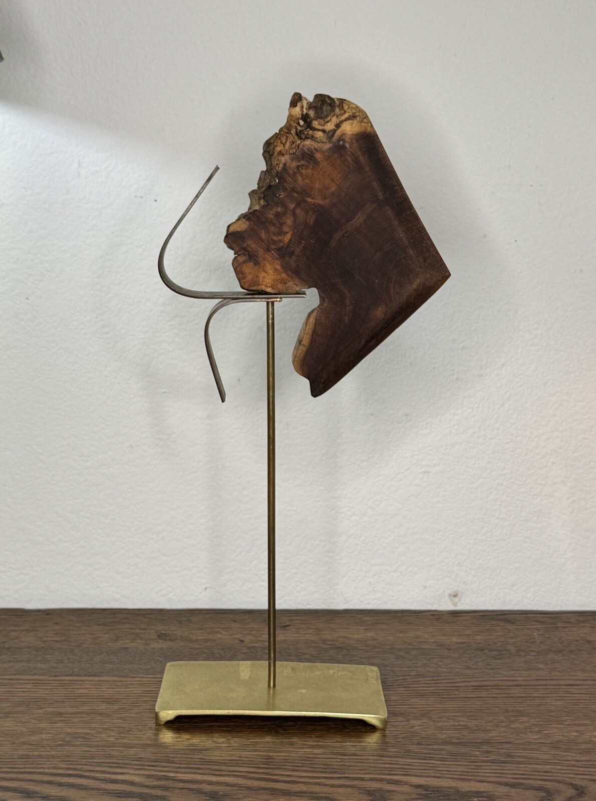 Original Bronze & Wood Modern Abstract Sculpture