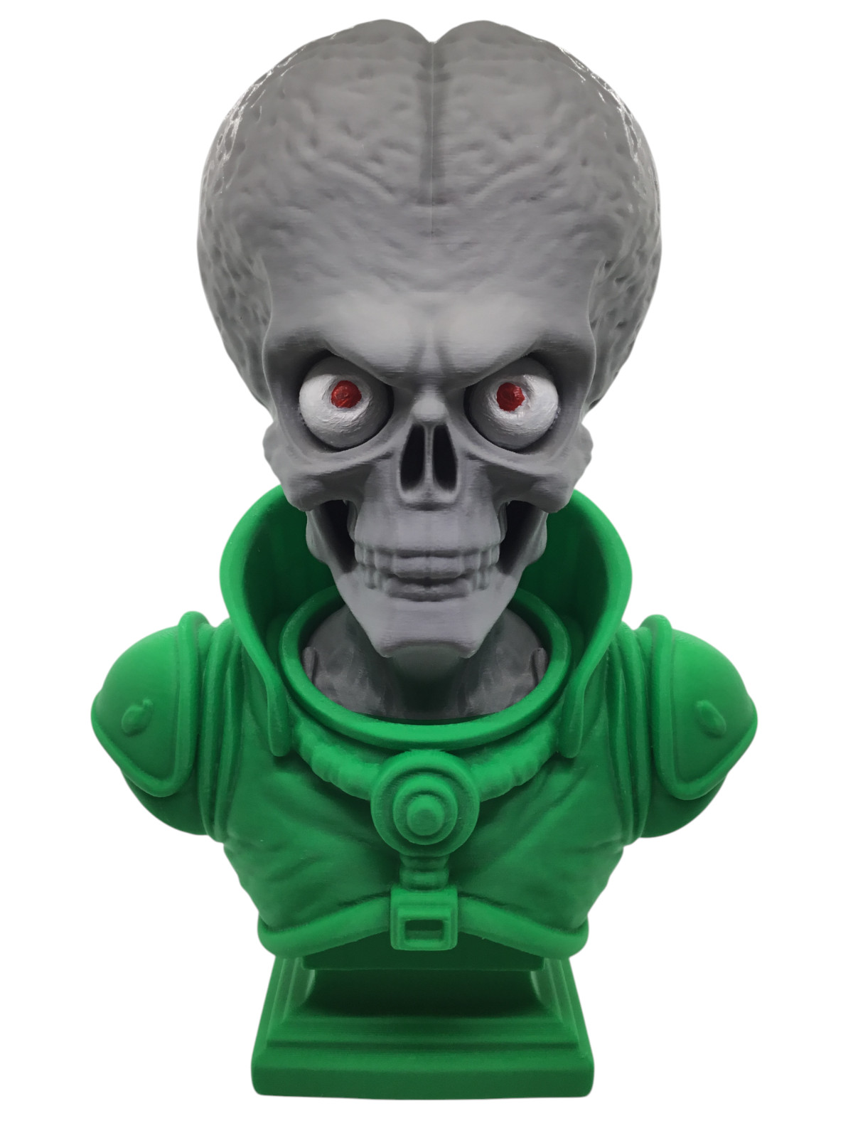 Large 12&Prime; Detailed Mars Attacks Alien Martian Sculpture Head Sci-Fi Décor Statue
