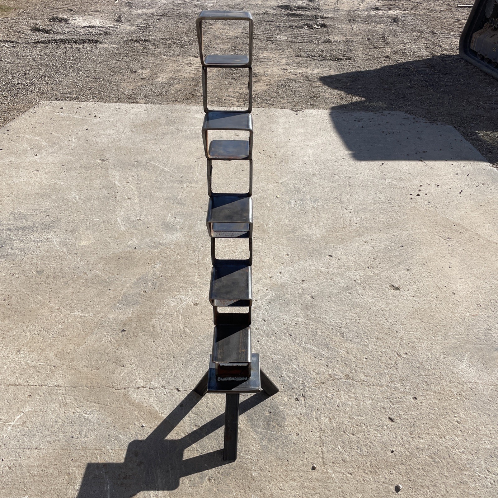 Scrap Metal Sculpture Raw Steel Unpainted 45 Inches Tall