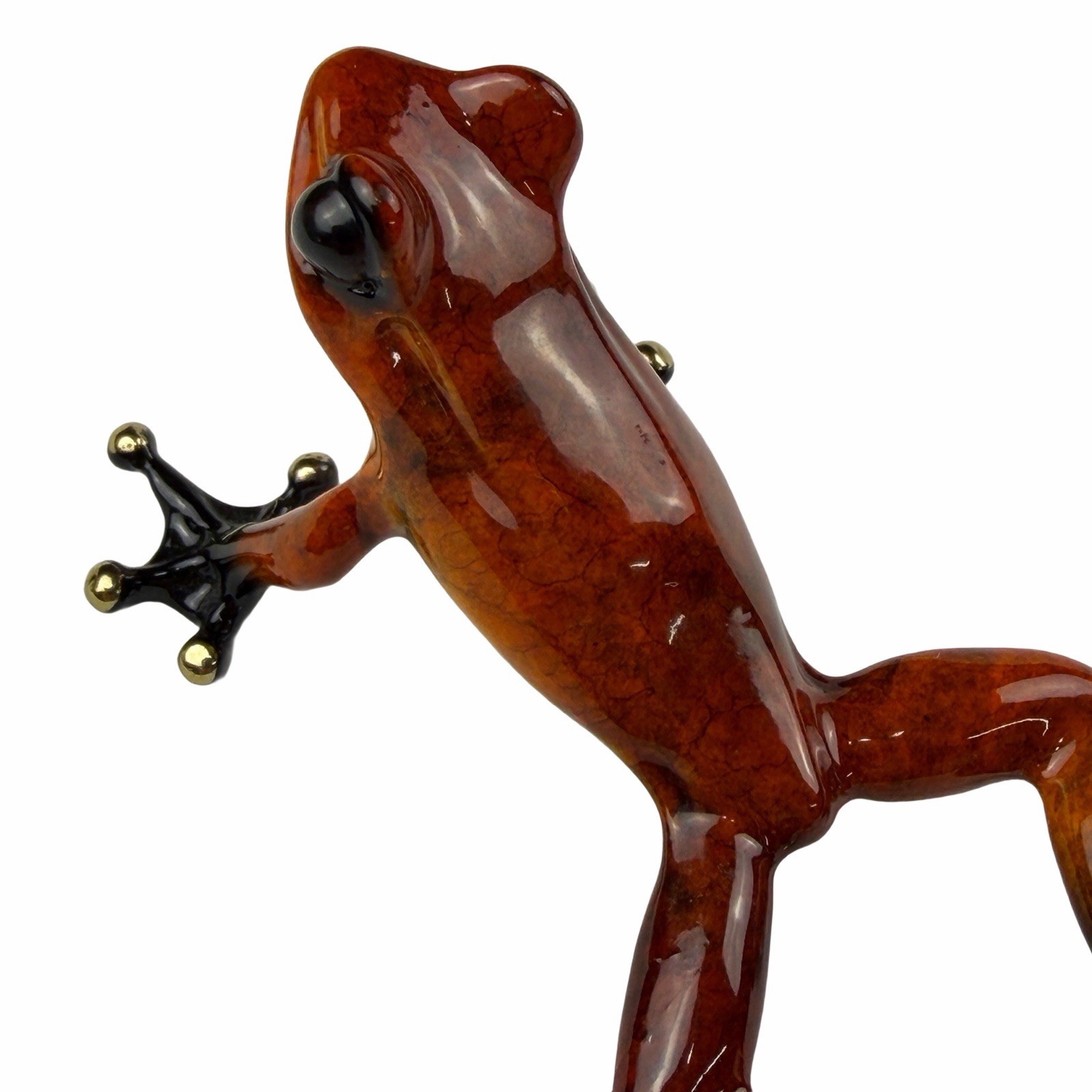 Sunset Frogman Mini Bronze Sculpture by Tim Cotterill 3.75” Frog Red