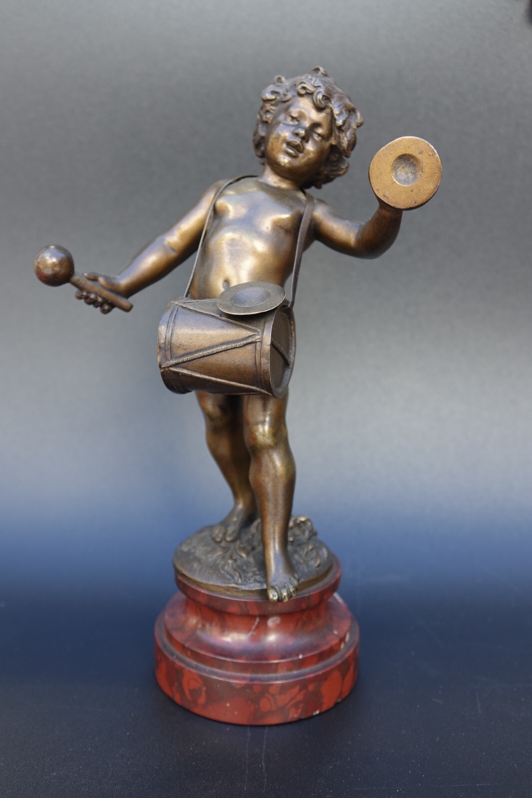 French Bronze Boy Sculpture Auguste Moreau (1834-1917) « L&rsquo;enfant Musicien »