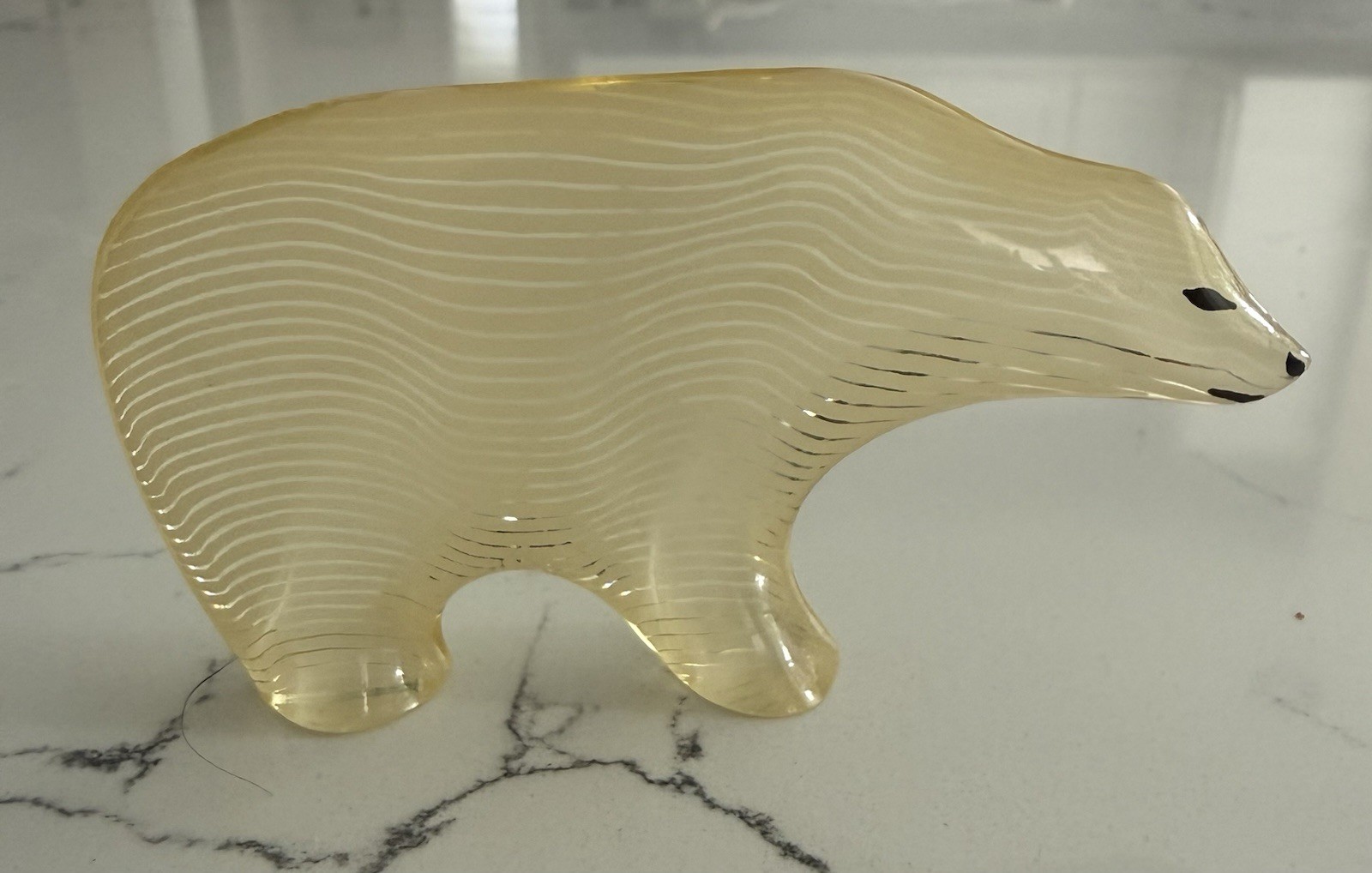Vintage Abraham Palatnik Lucite Polar Bear Sculpture Op Art Acrylic 1970s MCM