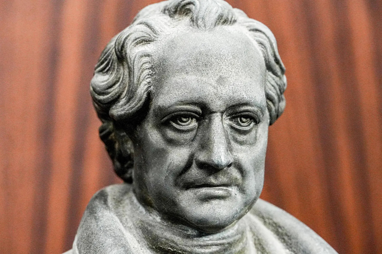 Impressive Large Spelter Metal Antique Victorian Statue Sculpture Goethe