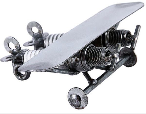 TWIN AIRPLANE Hand Made Welded Art