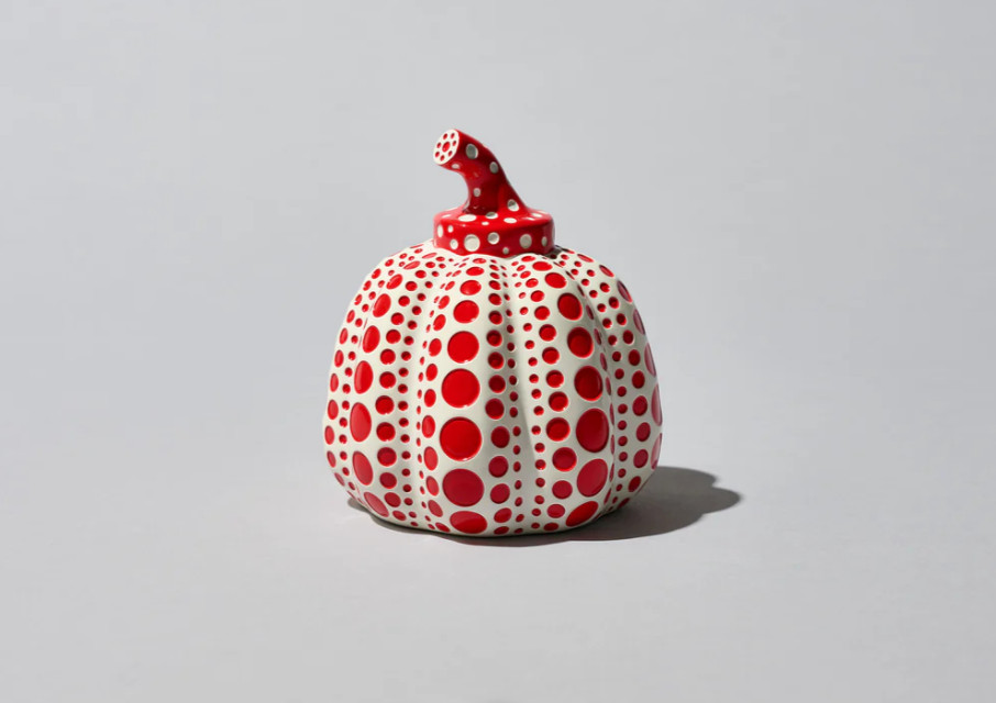 Yayoi Kusama Paperweight Object Pumpkin LAMMFROMM JAPAN Sculpture Red