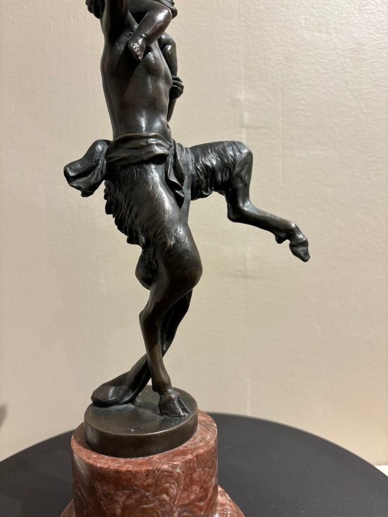 Bronze Satyr Carrying the Young Dionysus by Franz Bergman, Austria, Signed