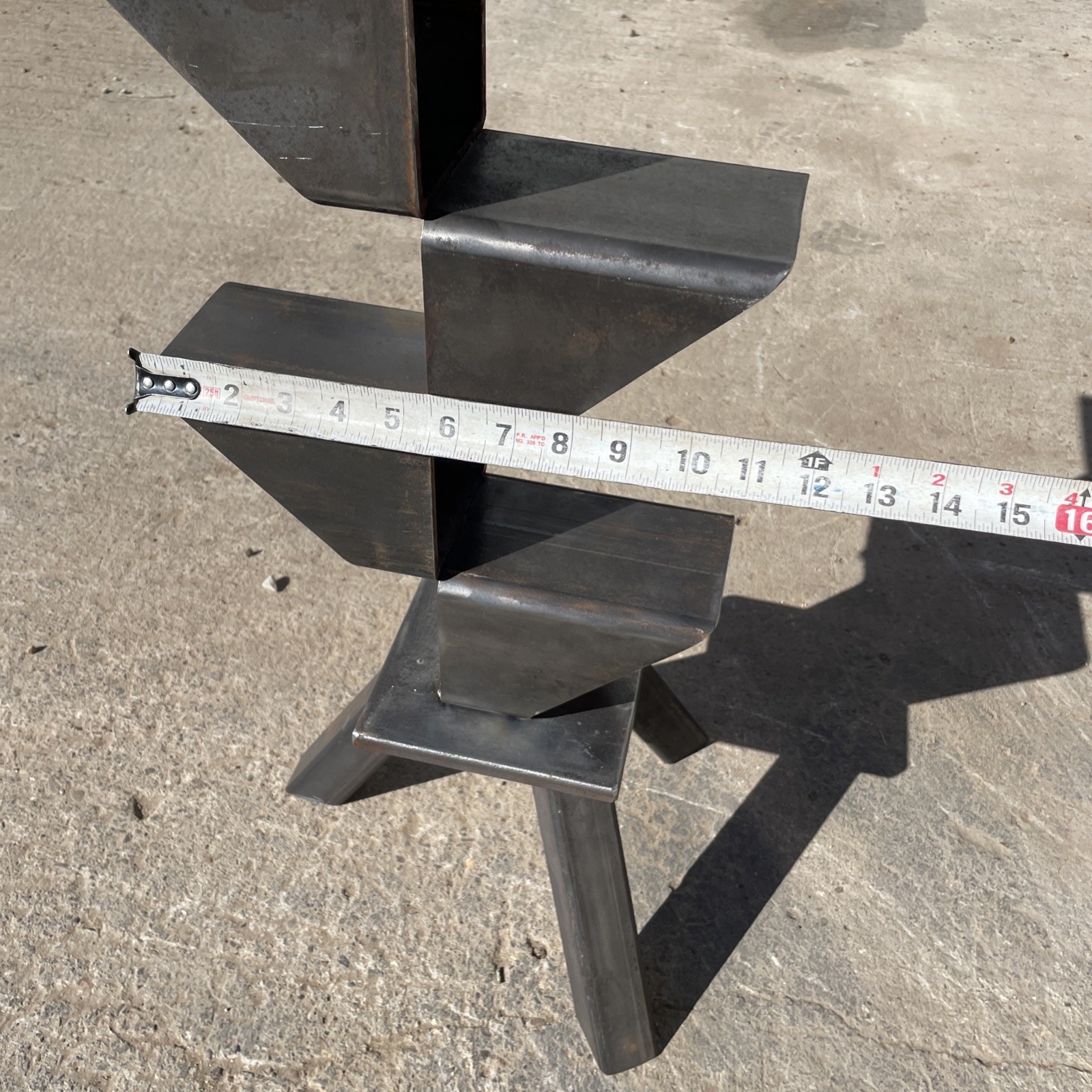 Scrap Metal Sculpture Raw Steel Unpainted 45 Inches Tall