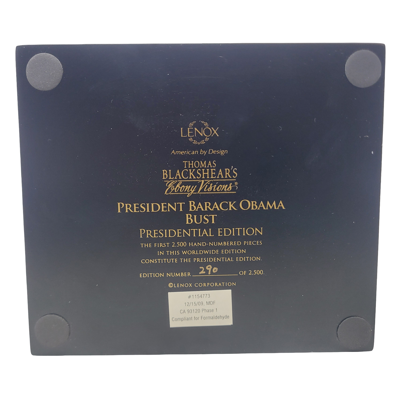 Thomas Blackshear Ebony Visions Barack Obama Bust Lenox Presidential Edition