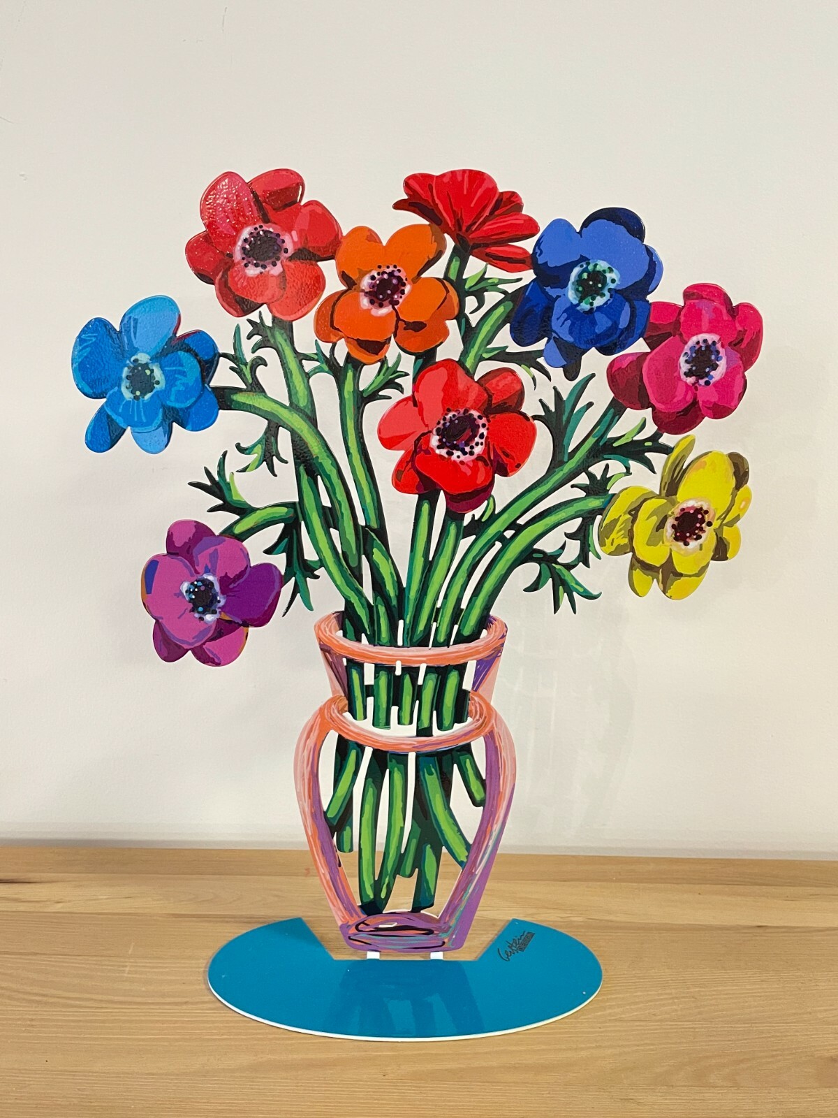 DAVID GERSTEIN Pop art Metal  » poppies vase  » sculpture