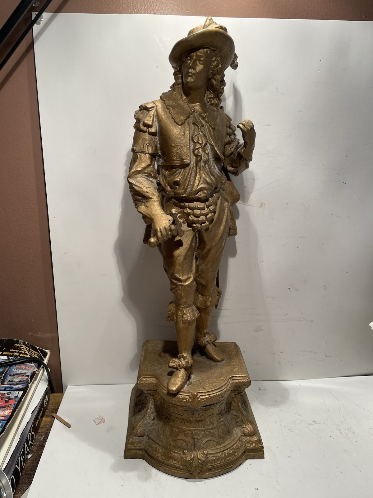 Antique « Don Juan Spelter Statue – 21” High French Sculptor Philippe Poitevin I