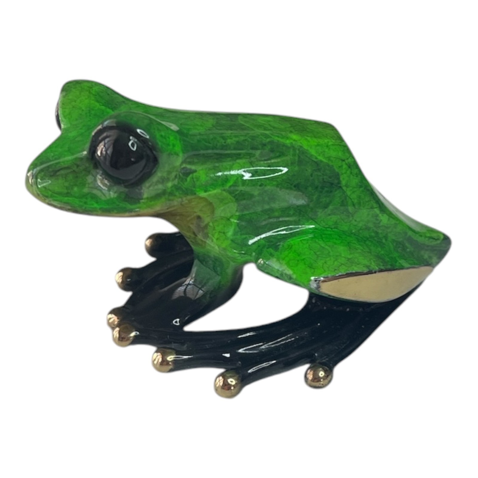 Tim Cotterill Frogman Bronze Small Green Sitting Tad Frog Signed # USA 2001