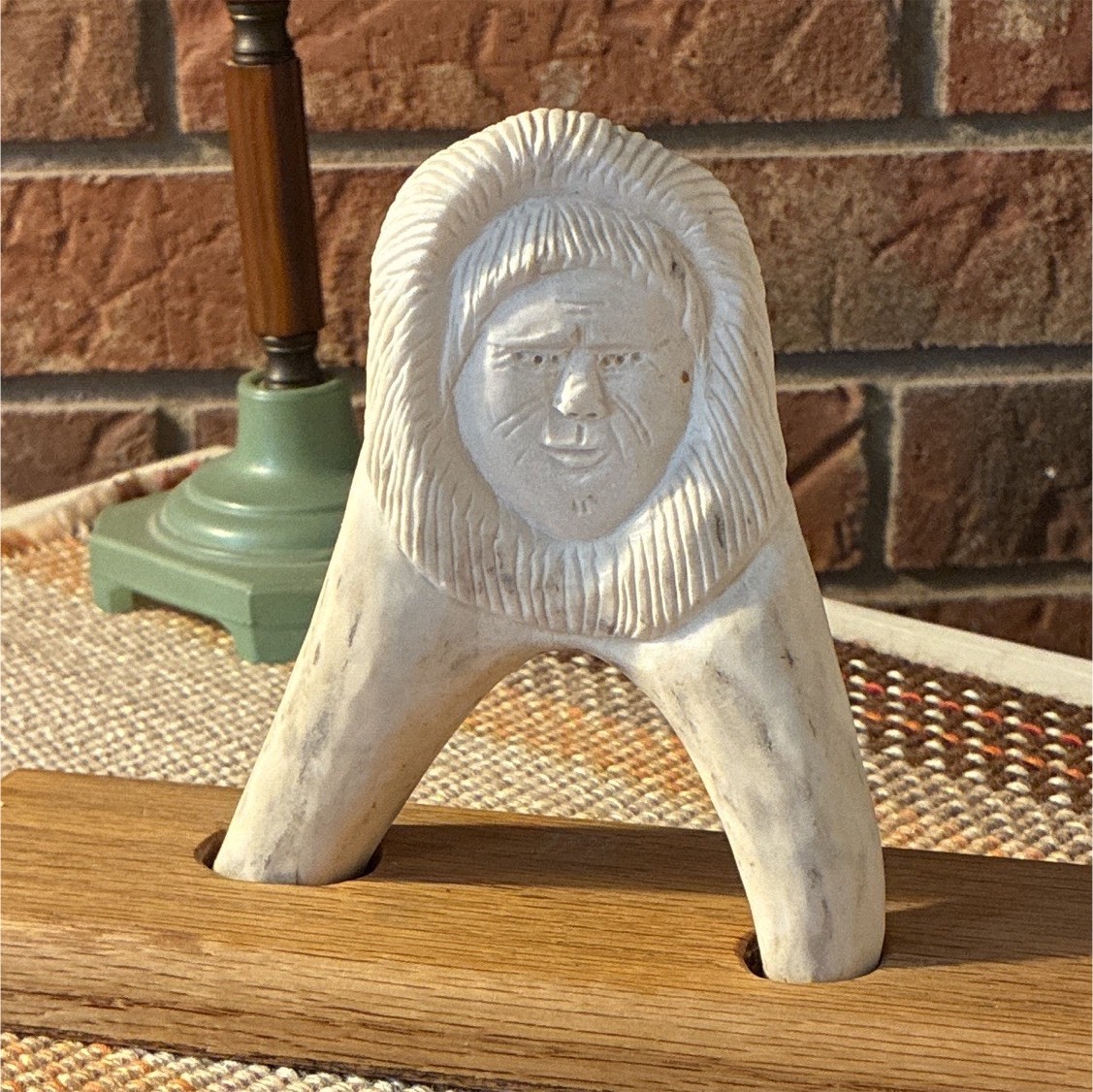 Abstract Carved Antler Style Wood Sculpture on Base Tabletop Decor, 7 in