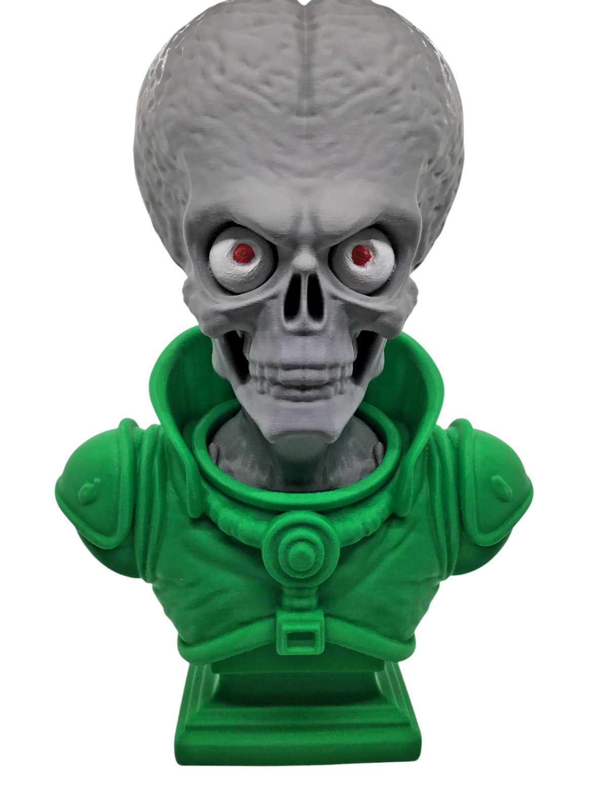 Large 12&Prime; Detailed Mars Attacks Alien Martian Sculpture Head Sci-Fi Décor Statue