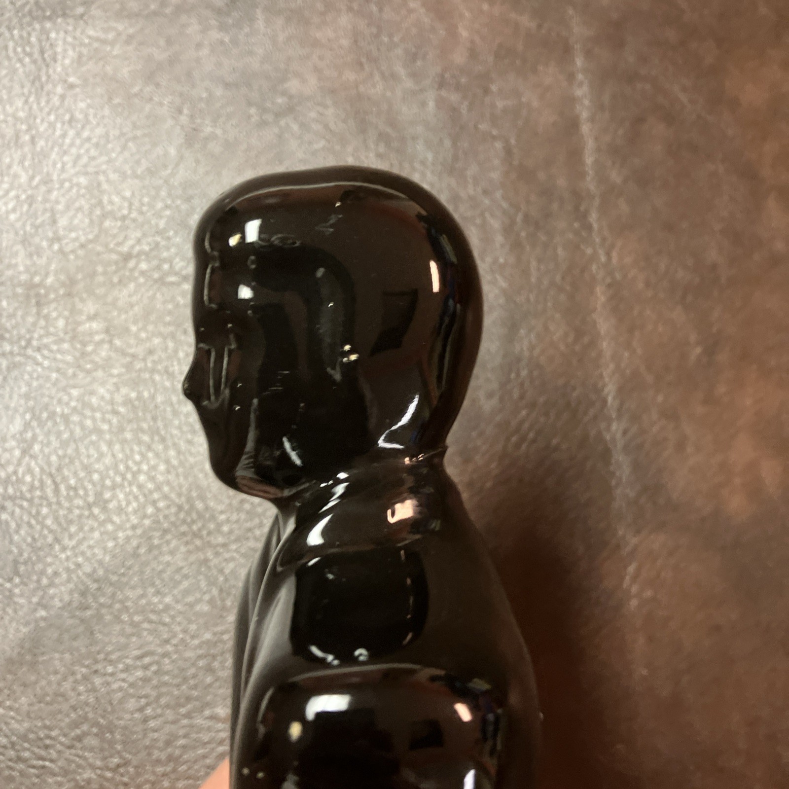 VTG 80’s Art Deco Lindsey B. Balkweill Style Man Black Porcelain Bust 8”