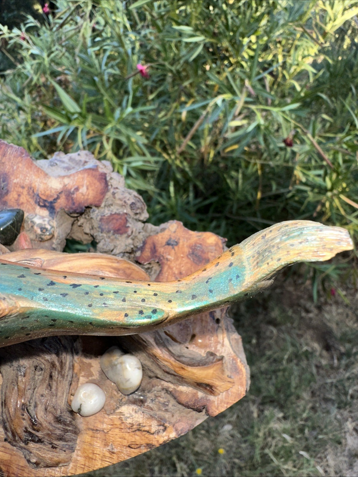 Carving Wood Mounted Rainbow Trout Fish Sculpture Terry Schulz Vintage Original