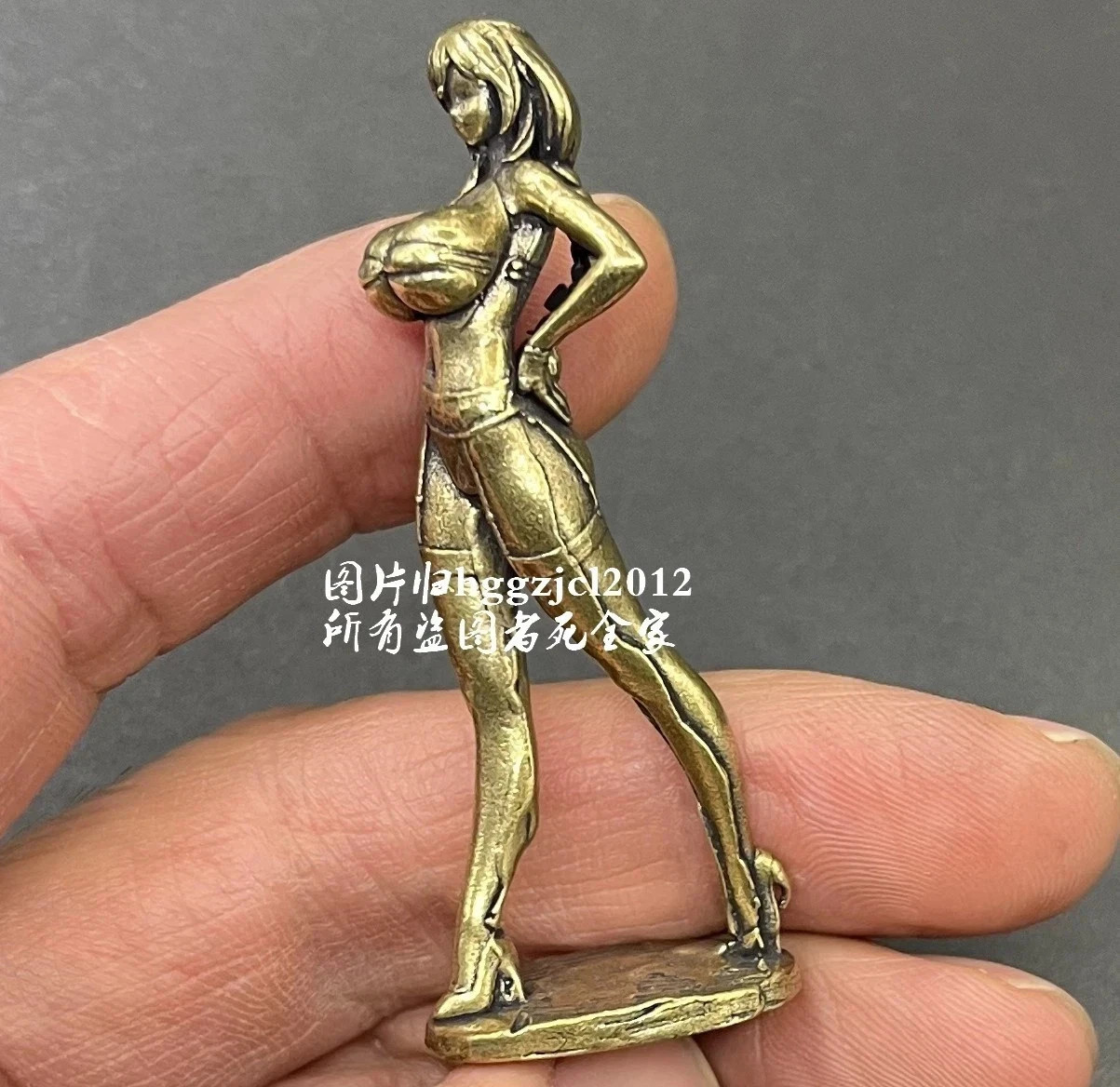 2.3&Prime; Brass Maiden Statue Art Beauty Girl Model Anime Artwork Home Table Decor