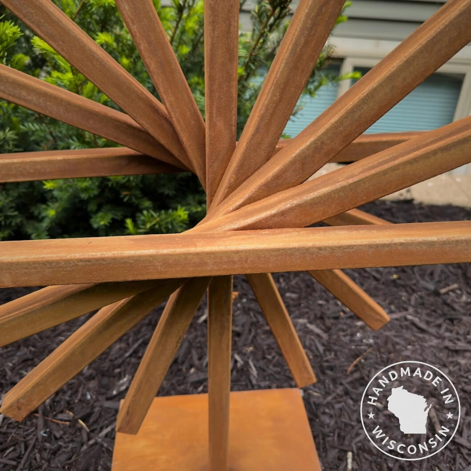 Handcrafted Modern Industrial Metal Sculpture – Abstract Outdoor Garden Art