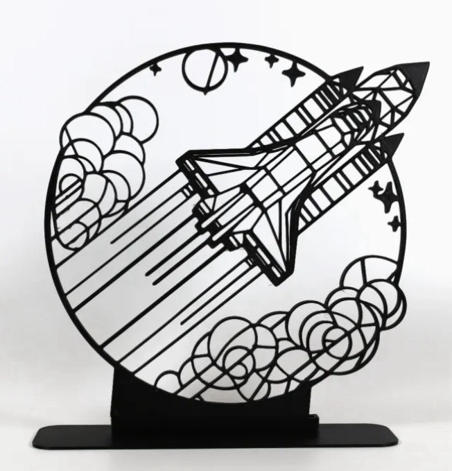 Free Standing Art Piece Rocket Ship