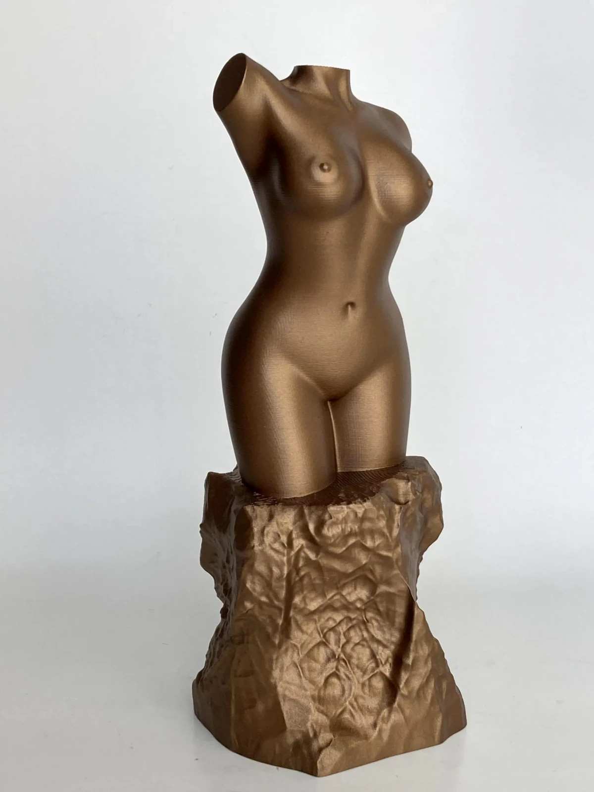 Female Torso Sculpture — Matte Bronze Figurative Art Object