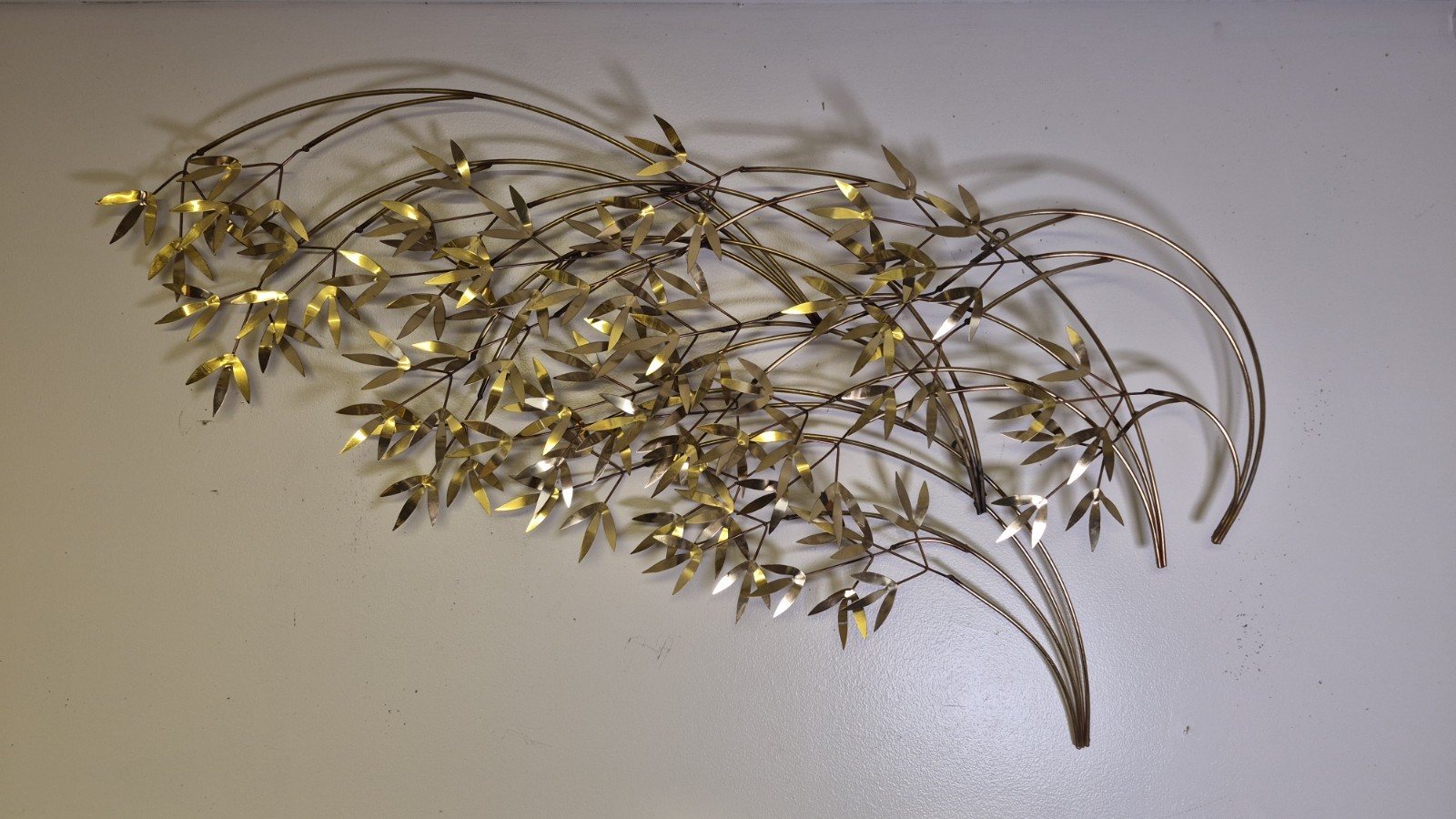 CURTIS JERE MODERN/MCM WEEPING/BLOWING BAMBOO IN THE WIND METAL ART PIECE