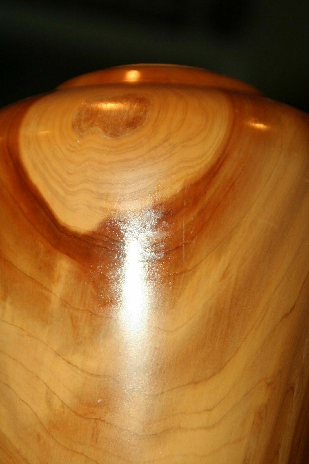 MAPLE STUDIO VASE STUNNING BUTTERY COLOR HANDMADE SIGNED BY ARTIST LARGE WOOD