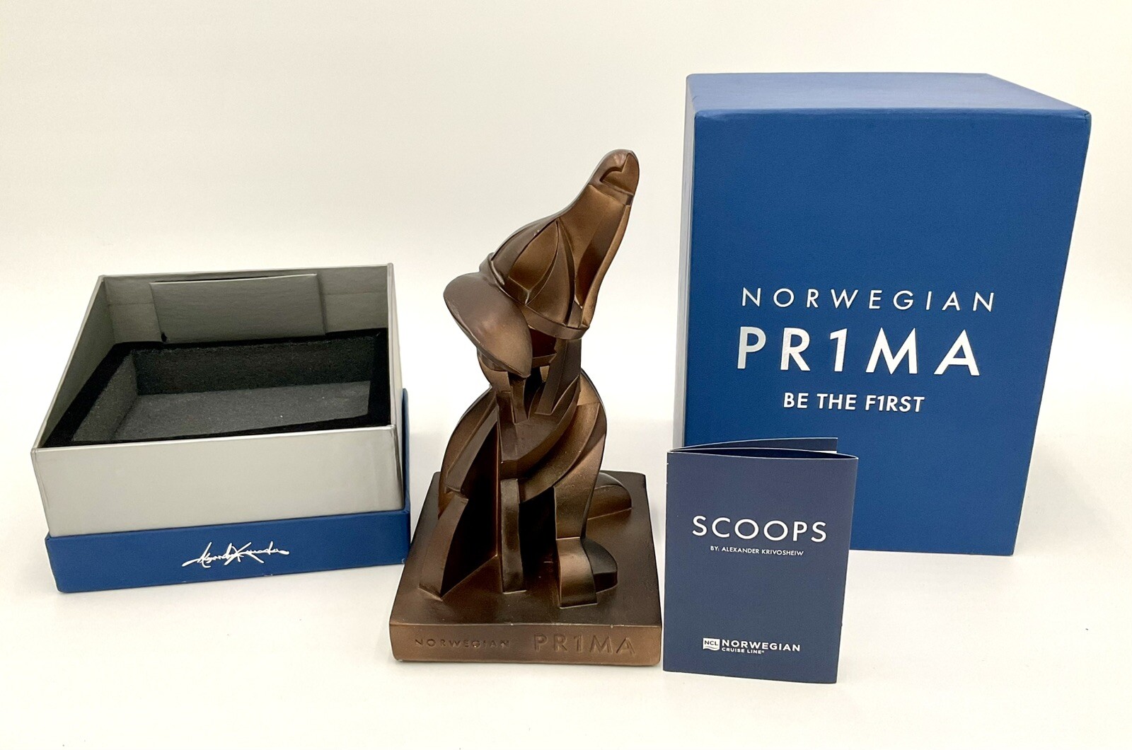 Alexander Krivosheiw Mini Scoops Sculpture In Box Norwegian Cruise Lines Prima