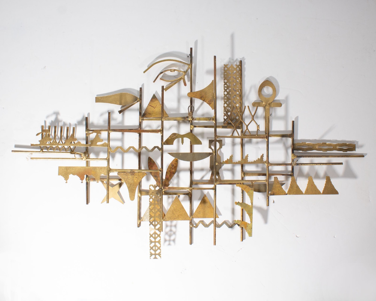 William Bowie 1960s Egyptian Inspired Metal Wall Sculpture