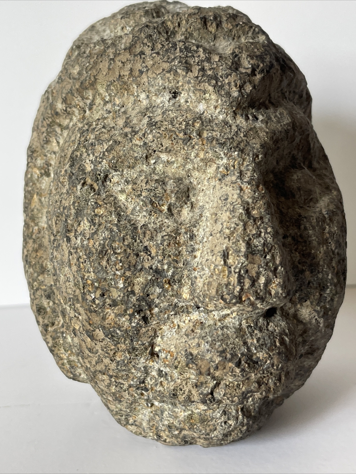 Antique Olmec Sculpture Stone Icon Volcanic 900BC To 300AD Pre-Colombian Helmet
