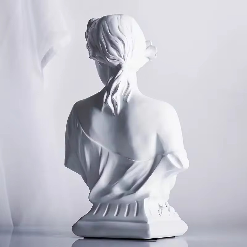 12&Prime; Classical Maiden Bust Statue Young Woman Sculpture Modern Home Office Decor